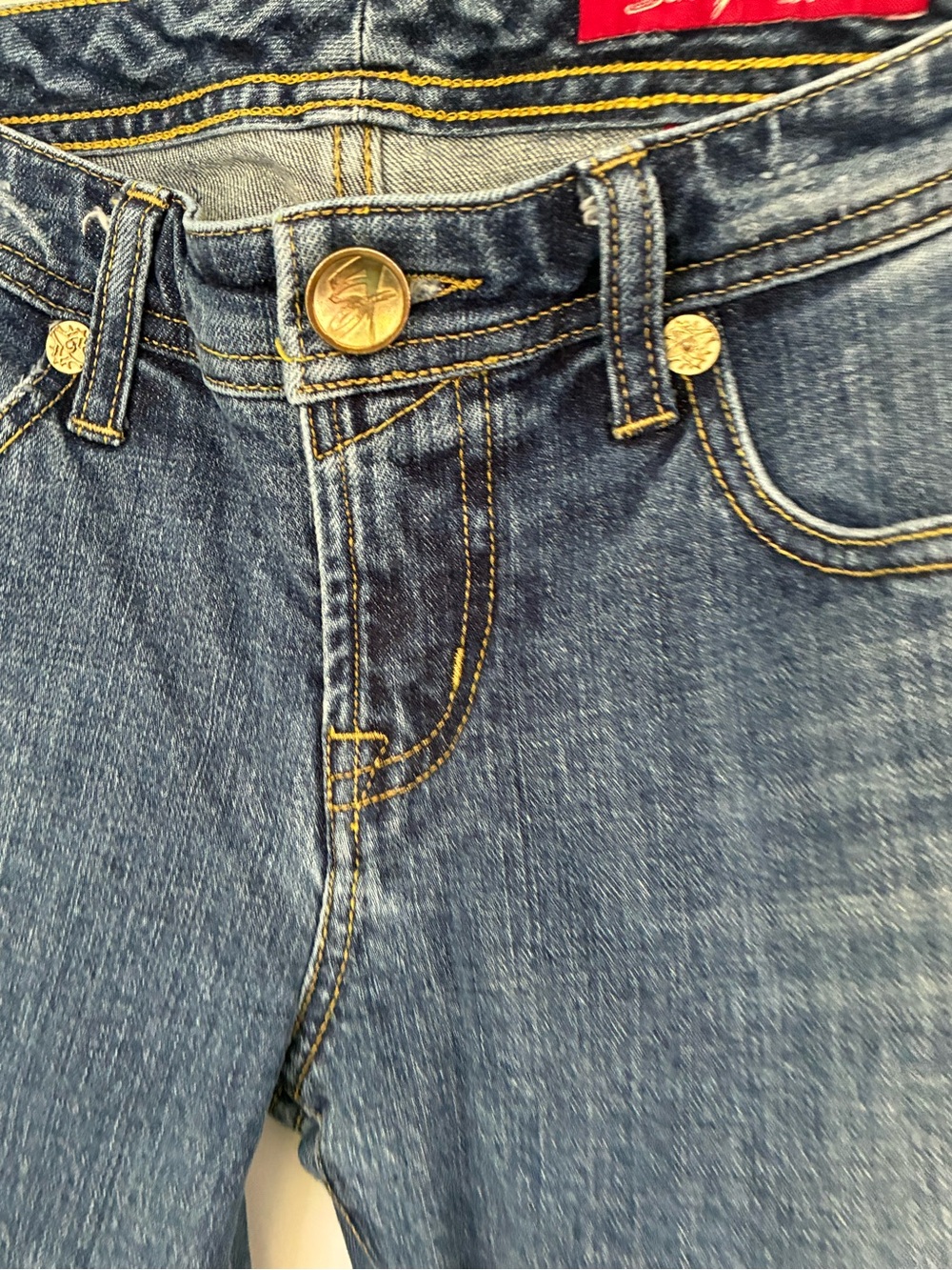 Seven7 Women's Boot Cut Jeans in Dark Blue Wash - Picture 4 of 8